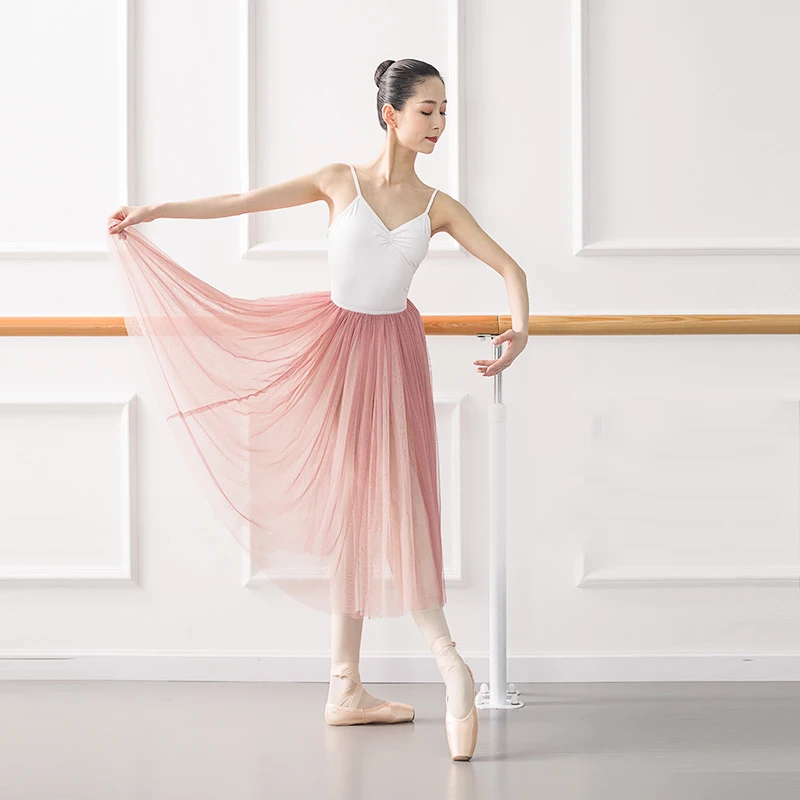 

Ballet Tutu Dance Skirt Women Romantic Tutu for Dancing Double Layers Tulle Tutu Ballet Ballerina Dancewear Long Skirt Dress