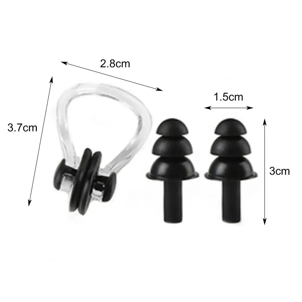 

3Pcs/Set Waterproof Silicone Swimming Ear Plugs Nose Clip Set Box Packed Earplug For Surfing Diving and Learning Swimming