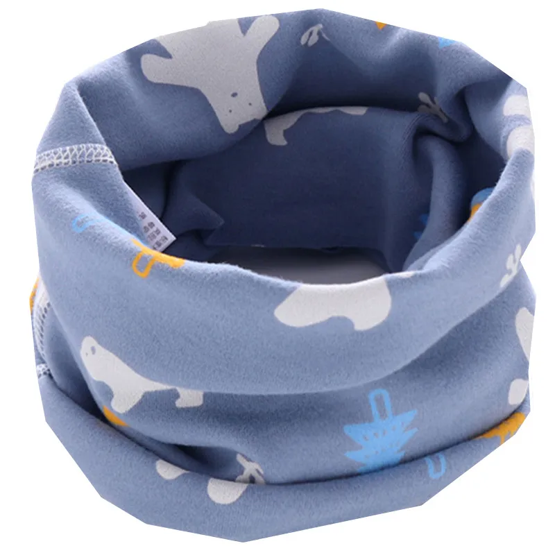 blue bear LIHFSI/Новинка года, весенне-осенний Детский шарф 40*20 см, детский хлопковый шарф для девочек и мальчиков, круглый шарф детский воротник, детский шейный шарф - Цвет: blue bear