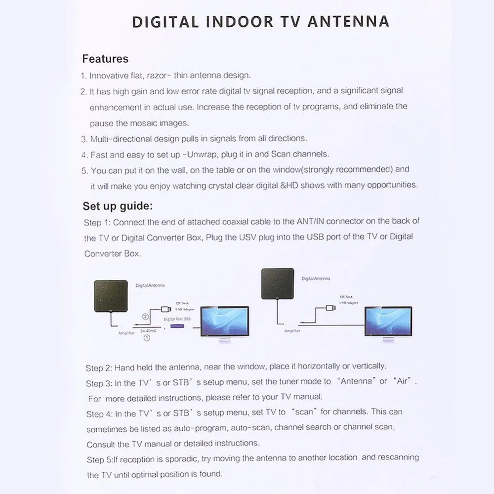 MECOOL 12dBi антенна ТВ антенна для DVB-T ТВ HD ТВ цифровая Freeview HD ТВ антенна усилитель распродажа Горячая новинка