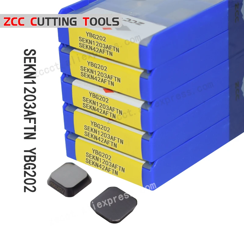 

50pcs ZCC Milling cutters SEKN1203AFTN Carbide Insert SEKN 1203 AFTN Cnc Tool Lathe Blade Mill Cutter For Steel & Stainless