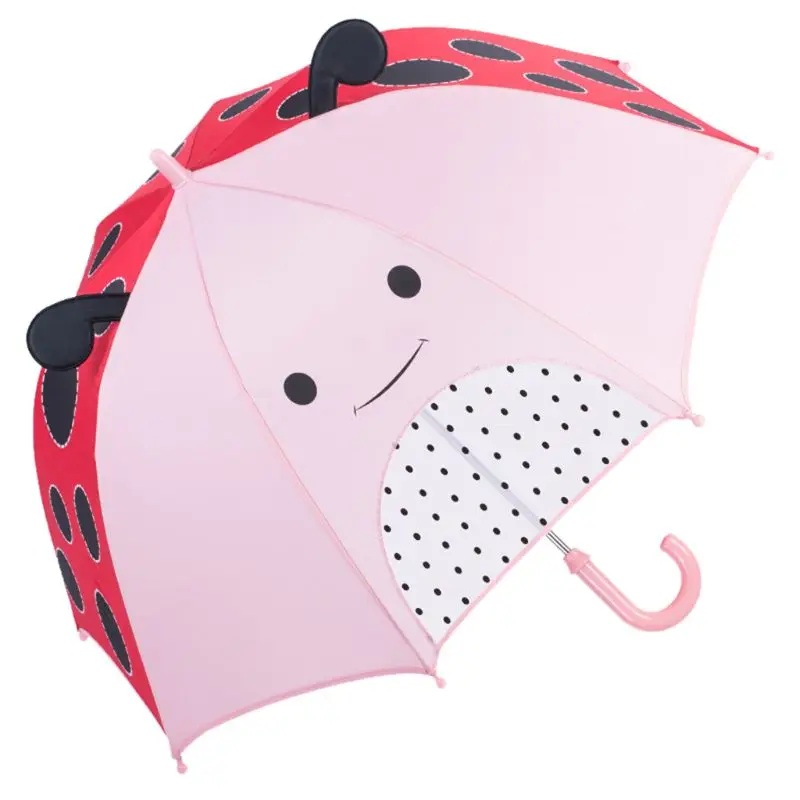 

Children Boys Girls Cartoon Umbrella Bee Butterfly Shape Princess Long Handle Umbrellas Kids Gift 03KD