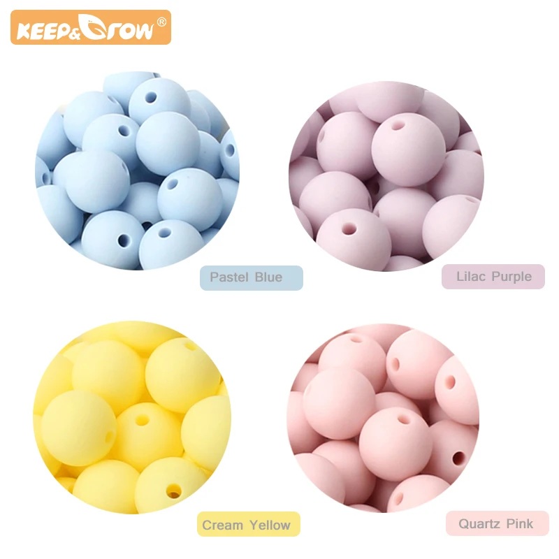 Держите и рос 50 шт. силиконовых кейсов Bebe 15 мм круглые бусины для новорожденных