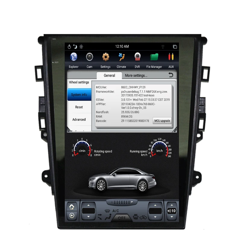 NAVITOPIA 12 1 дюймовый вертикальный экран Tesla Android 7 Автомобильный GPS-навигатор для Ford