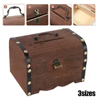 Деревянная коробка для хранения, винтажный органайзер для копилок с сокровищами, коробка для сохранения чехлов с замком, органайзер для хранения ювелирных изделий и макияжа, подарочная коробка