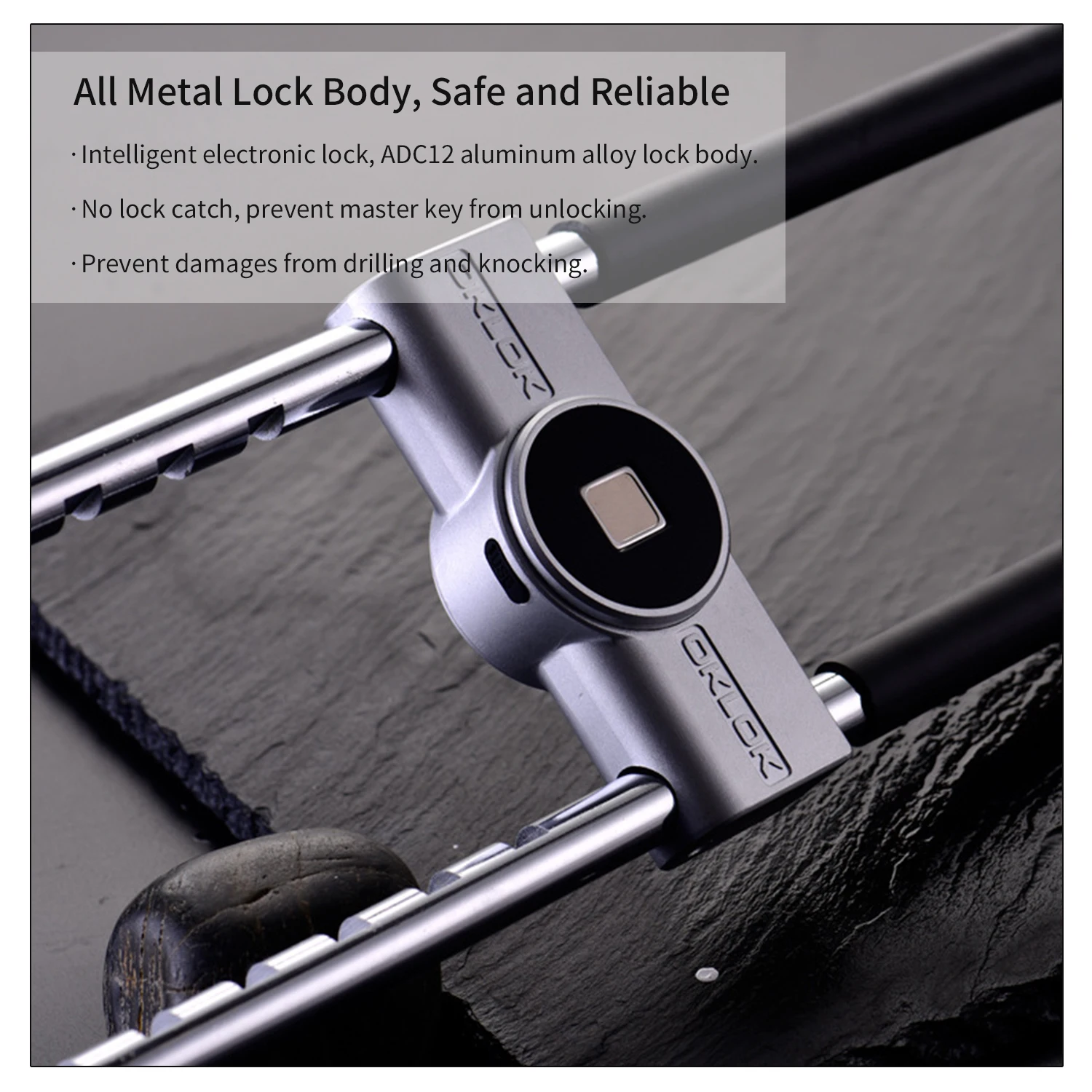 U образный замок со сканером отпечатков пальцев интеллектуальный с приложением BT