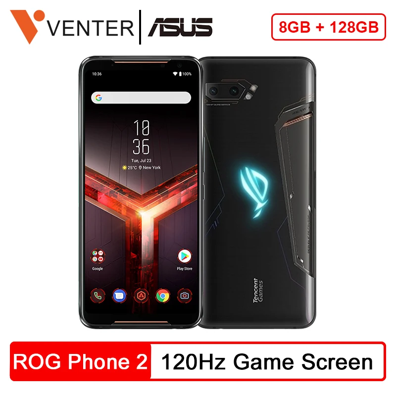 Asus ROG Phone II ZS660KL мобильный телефон 6 59 &quot120 Гц экран 8 Гб 128 ГБ Snapdragon 855 + 6000 мАч 48 Мп