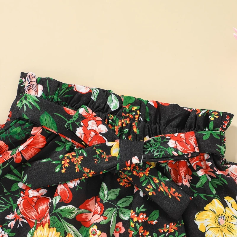 

Girl Clothes Set Summer Toddler Baby Floral Outfit Flared Sleeve Vest Top+ Skirt Dress Set