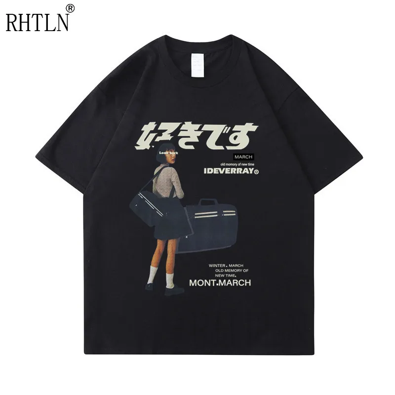Hip Hop Streetwear Harajuku T Shirt Girl Japanese Kanji Print Tshirt 2021 Men Summer Short Sleeve T-Shirt Cotton Loose Tops Tees