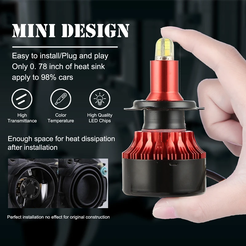 Туинсин Х7 ЛЕД Х8 Х11 ХБ3 9005 ХБ4 9006 Х1 3D Лид Хедлайтс Мини Хай Пауэр Кар Лайт Бульбс 360 Градусов Диод Авто Ламп Лайтинг он.