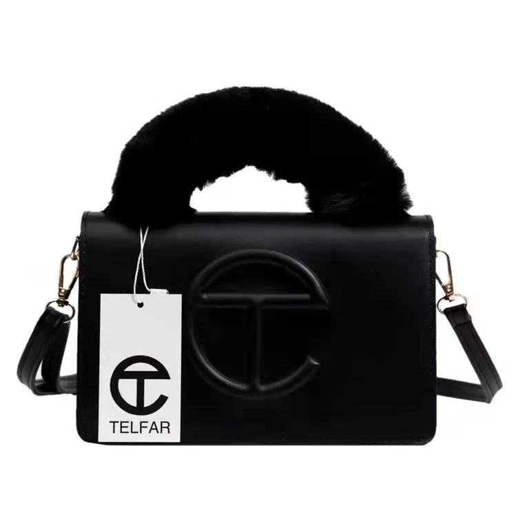 

2021 Fashion Women Bags With Plush Handle Telfar Handbag Shoulder Bag For Women Luxury Brand Crossbody Bag Soft Fur Handbags