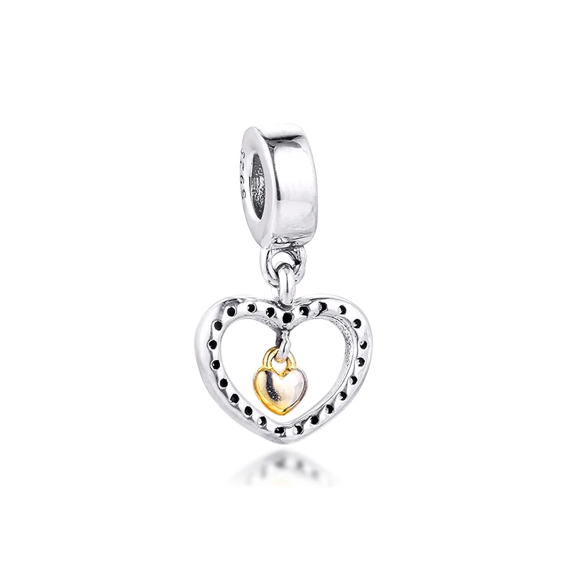 Подходит для браслетов Pandora Beads Forever in my heart Charms 100% 925 пробы серебряные украшения