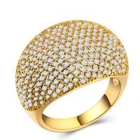 luxury big multi paved cubic zirconia female rings gold silver color party wedding fashion jewelry wholesale no fade