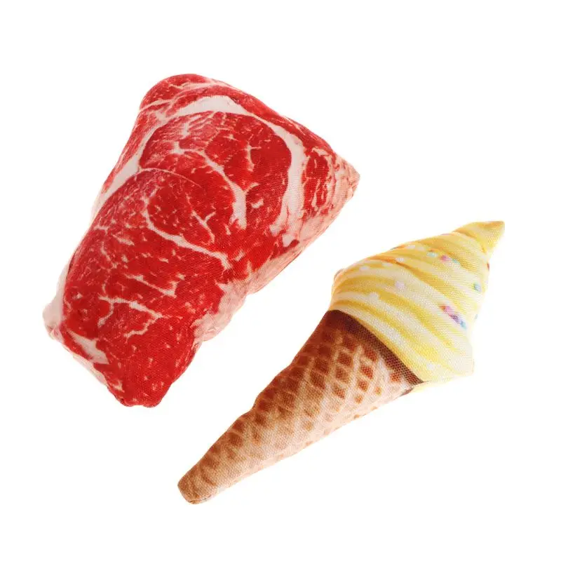 

Pet Toy Simulated Meat Ice Cream Food Simulation Bite Chew Play Toys Dog Cat W0YC
