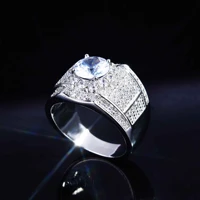 genuine 18k gold engagement ring for men luxury full paved diamond 1 8 k elegant simple female jewelry ring hot sale mens rings