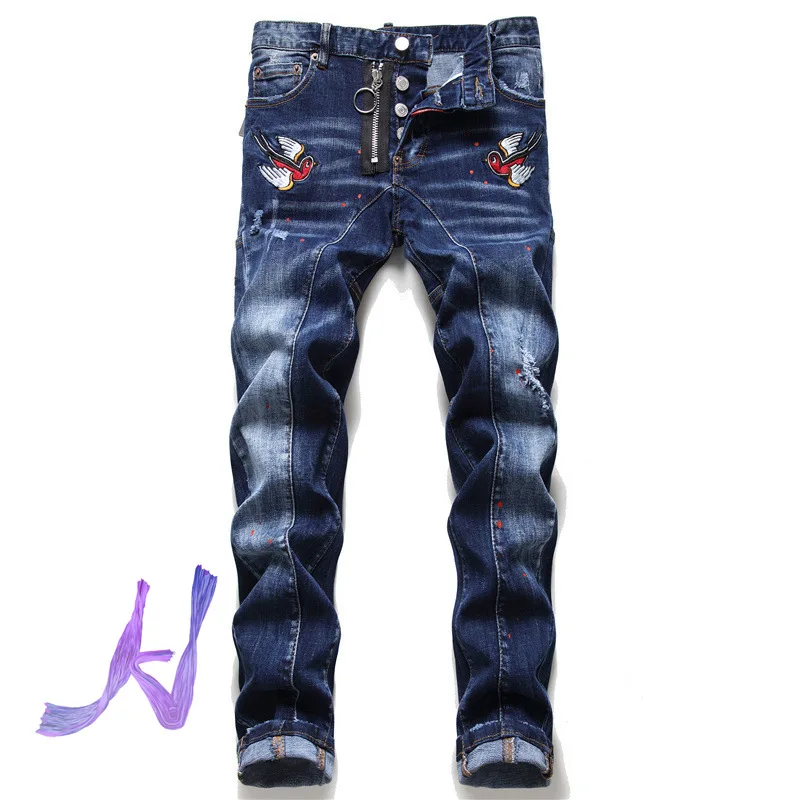 

Dsquared2 Jeans High Quality Personality Patch Cloth DSQ2 Pants Men Clothing 2020