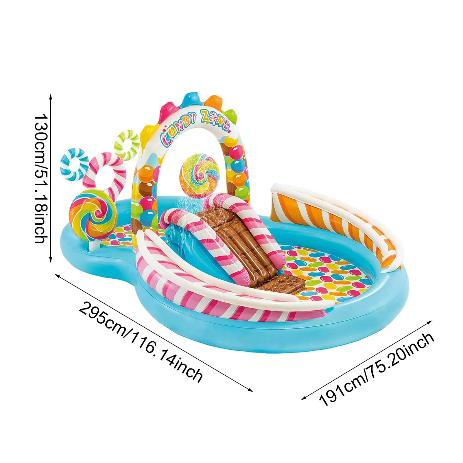 

295x191x130cm Candy Slide Inflatable Pool Children's Sand Pool Ocean Ball Pool Courtyard Swimming Center Inflatable Pool
