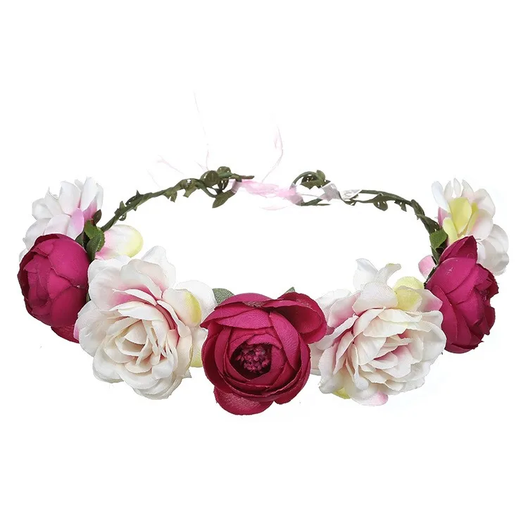 

Fashion Women Hair Accessories Bohemian Floral Headband Elegant Female Party Wedding Wreaths Hair Band Ornaments Flower Headwear