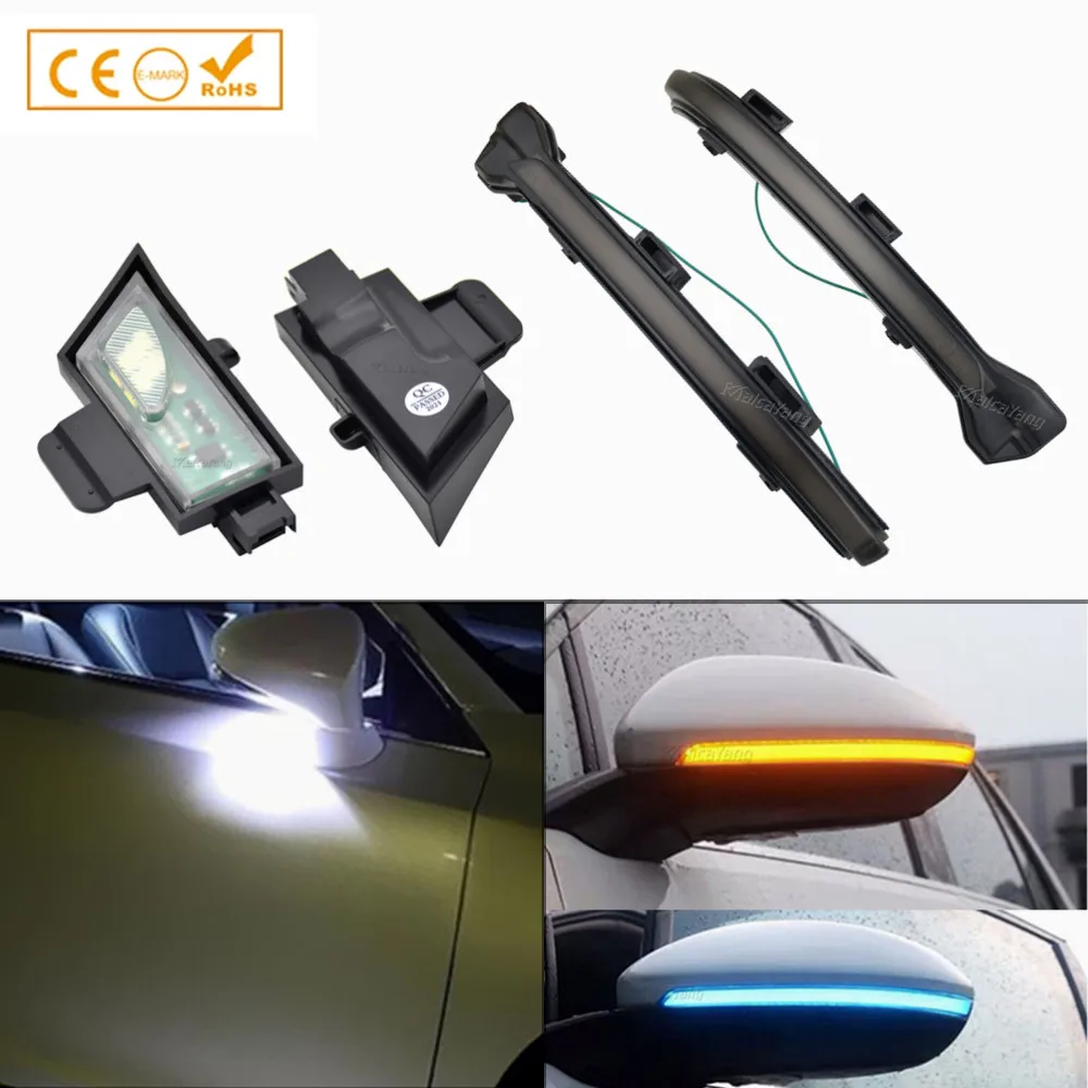 Flowing Water Dynamic Blinker Side Mirror LED Puddle Light For VW Golf 7 VII MK7.5 Jetta MK7 GTI R GTD GTE Touran