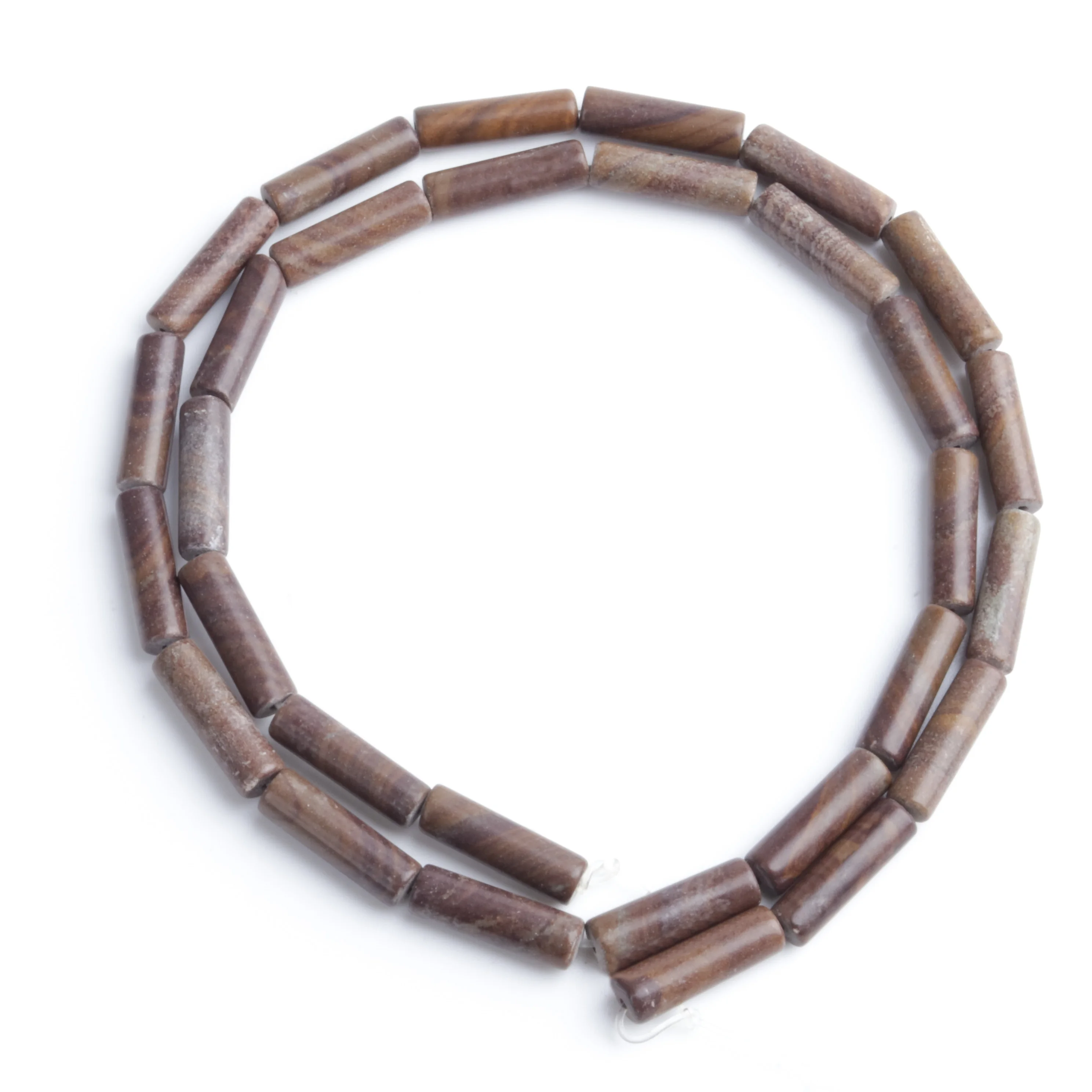 

Natural Stone 4x13mm Wood Grain Bucket Beads Cylindrical Beads Loosely Spaced Bead Septa Beads DIY Necklace Bracelets Earrings