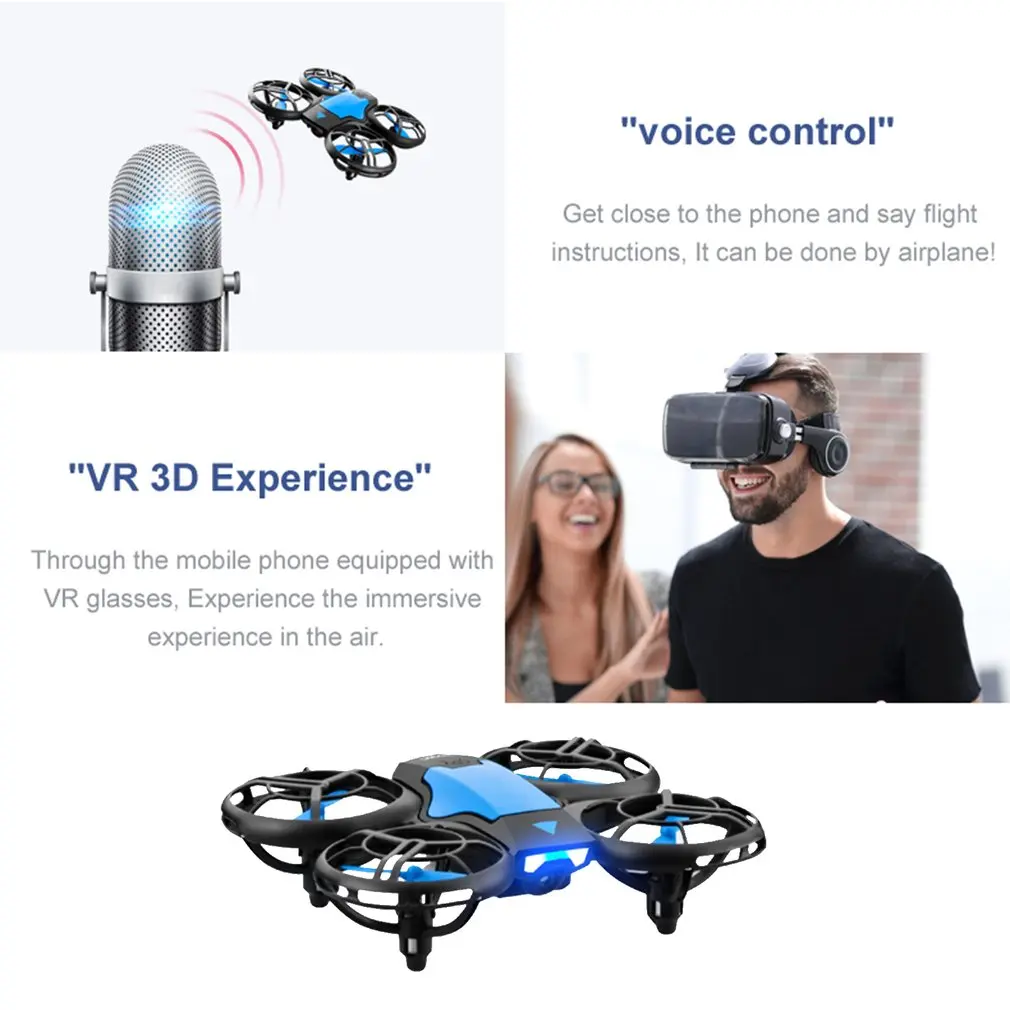 V8 New Mini Drone 4K 1080P HD Camera WiFi Fpv Air Pressure Height Maintain Foldable Quadcopter RC Dron Toy Gift