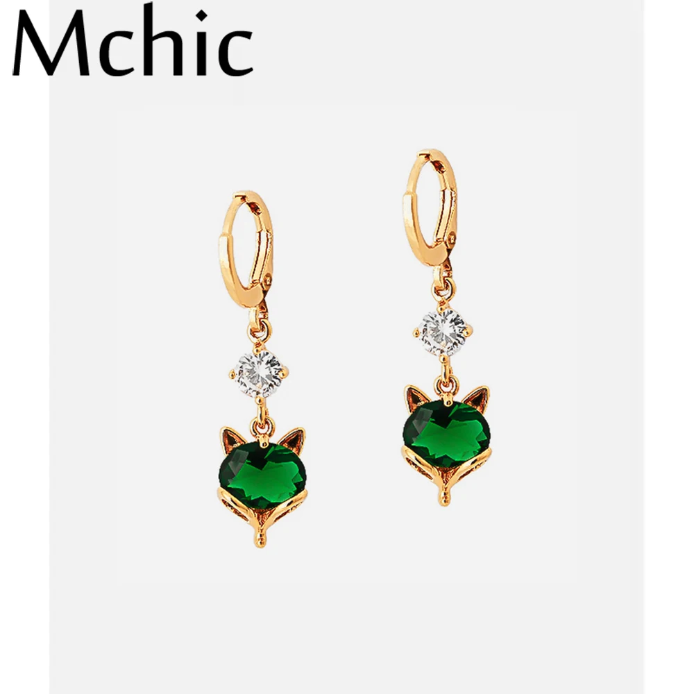 Mchic модные медные серьги в виде лисьей морды очаровательные элегантные CZ