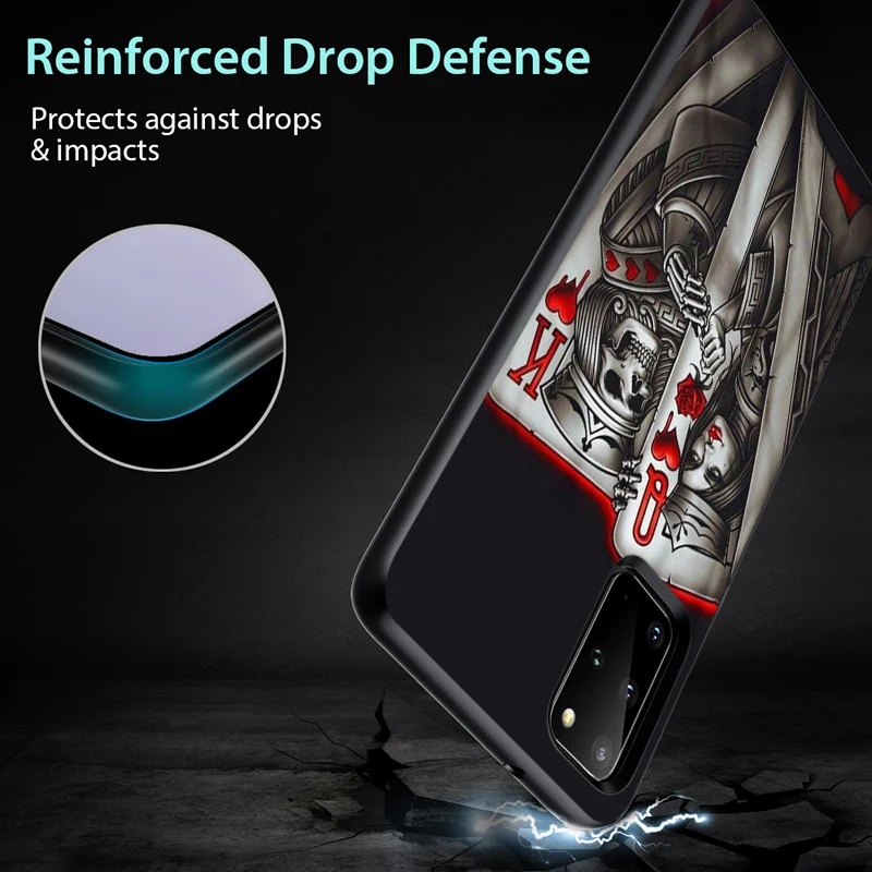 

Retro Poker Game for Samsung Note 20 10 9 8 Ultra Plus A91 A81 A71 A51 A42 A41 A31 A21 A12 A11 A01 Black Phone Case