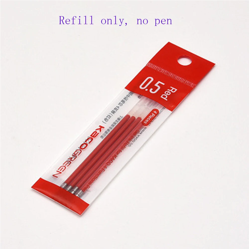 Red Ink Xiao mi jia mi KACO 4 в 1 многофункциональные ручки 0,5 мм черный красный синий стержень сменный гелевый карандаш механический карандаш японские чернила для школы и офиса - Цвет: Red Ink