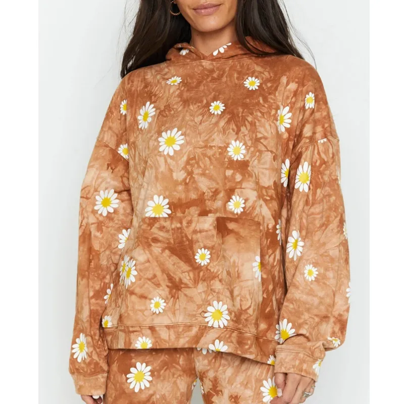 

Women Autumn Printed Sweatshirt Loungewear Hoodies 2020 Fashion Ladies Spring Street Casual Home Loose Clothing Top