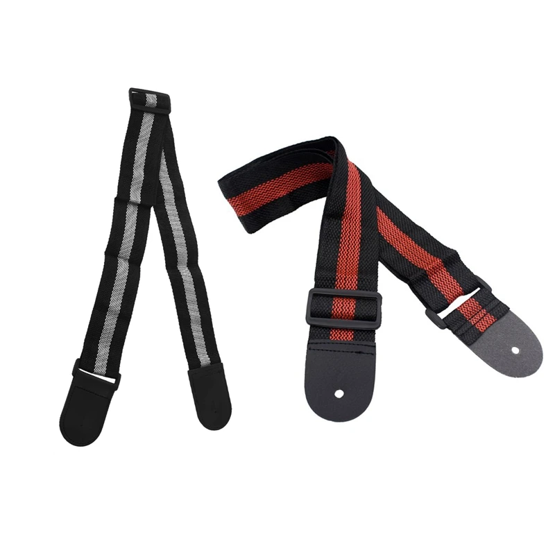 2 шт. Регулируемый гитарный ремешок из нейлона для акустической гитары с