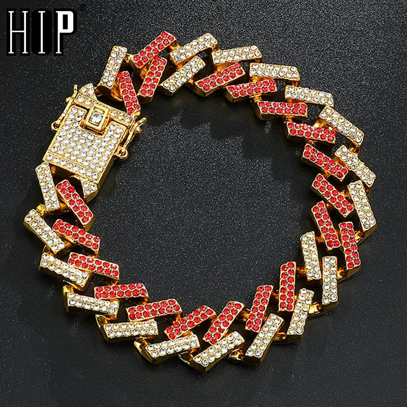 Браслеты цепочки в стиле хип хоп мужские ювелирные украшения из кубинской цепи с