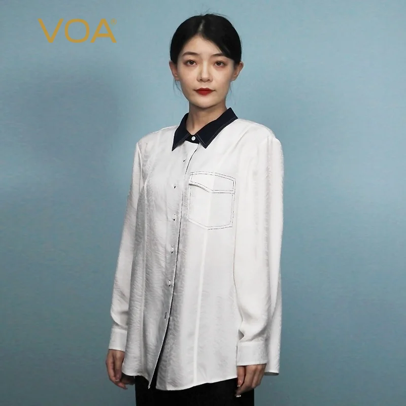 

Женская шелковая рубашка VOA (сирота), 20 момме, BE771