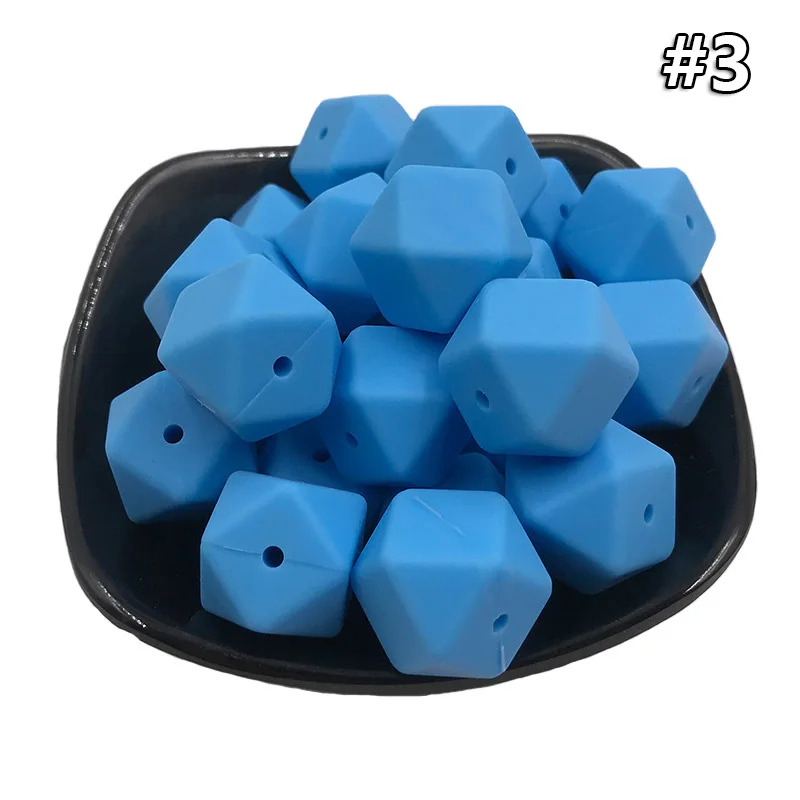 5PCS Beads 3 5 шт./компл. силиконовые шестигранные шарики 17 мм Силиконовые Шарики фитинг BPA бесплатно пищевого качества детские жевательные прорезыватели Прорезыватель Соска клип игрушка - Цвет: 5PCS Beads 3