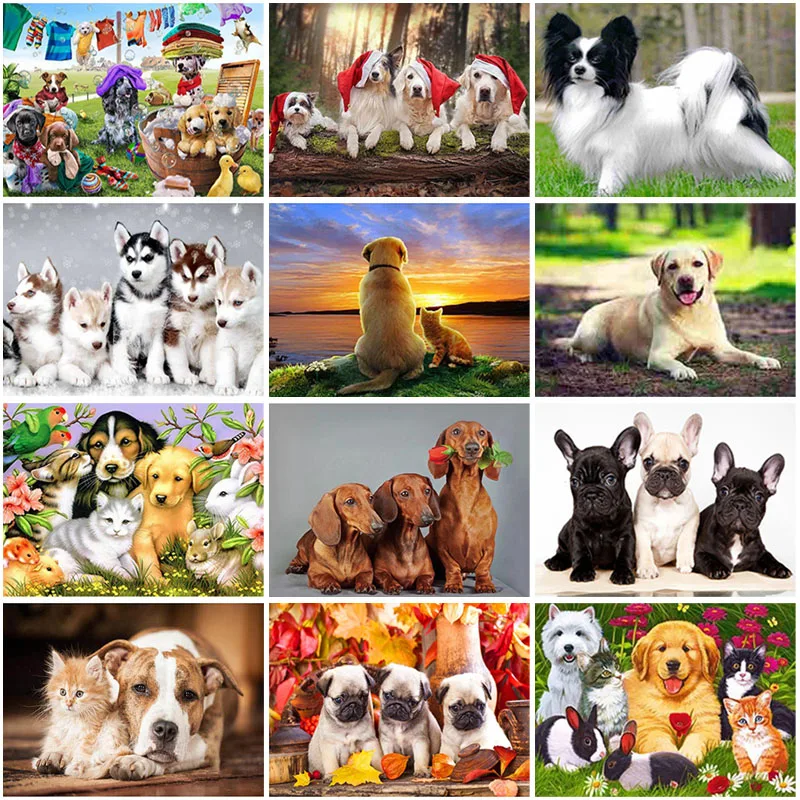

DIY 5D Diamond Painting Dog Diamond Embroidery Animal Cross Stitch Kit Dachshund Mosaic Full Round Drill Rhinestone Home Decor