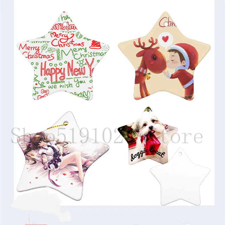 15 шт./лот сублимационные заготовки Рождественское украшение керамический кулон