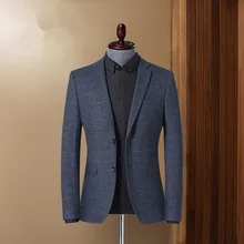 Veste de costume pour homme, Blazer à la mode, imprimé rayé, Style décontracté, formel, pour le travail, printemps et automne  (1)
