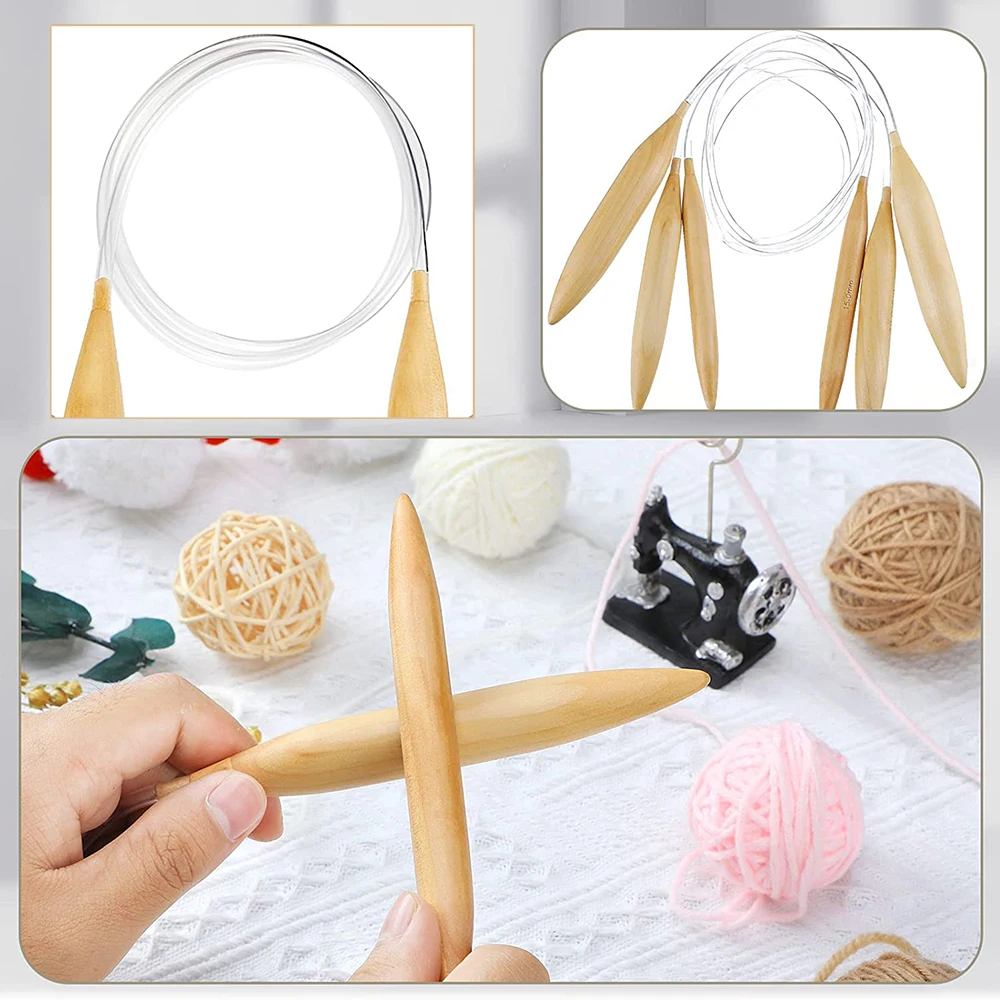 Набор круглых спиц для вязания 3 шт. большие спицы сделай сам с сумкой хранения и