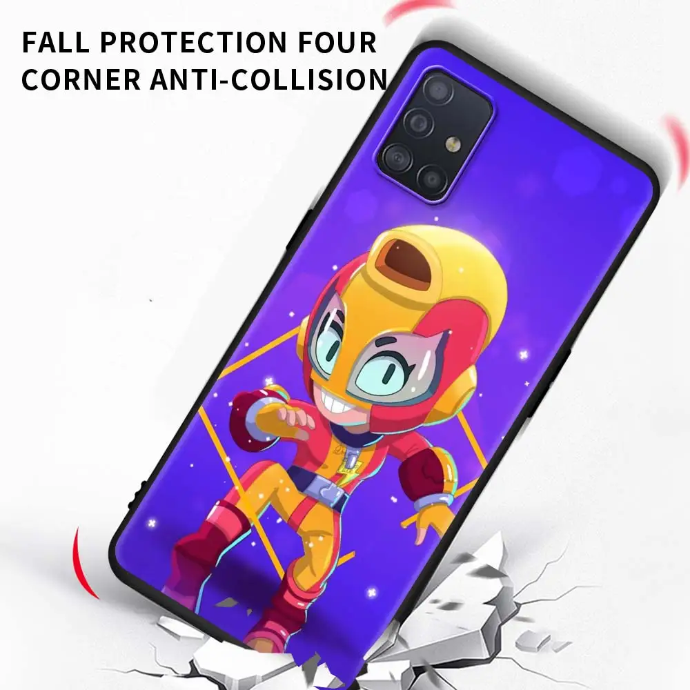 

Cute Anime Stars Case For Samsung Galaxy A51 A71 A21S A31 A12 A41 A52 A72 A42 5G A11 A01 A91 Black Shell Phone Coque