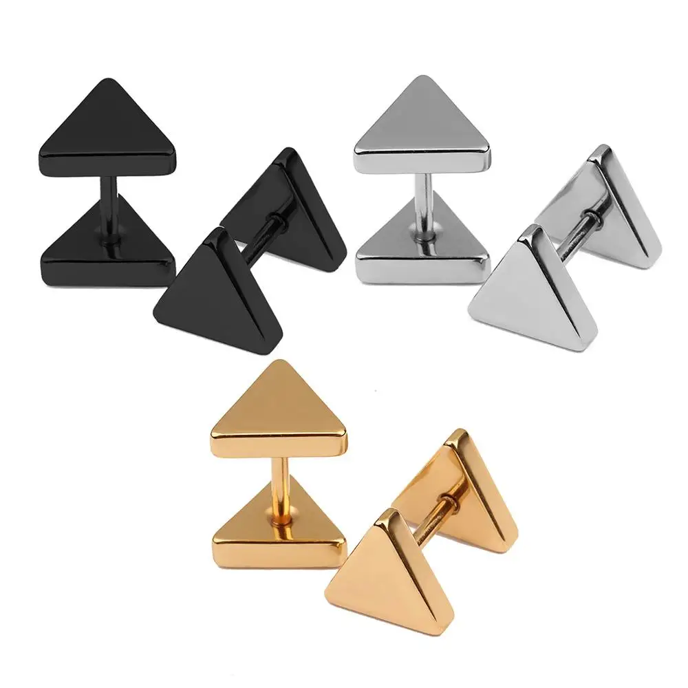 1 пара/упаковка серьги гвоздики из нержавеющей стали с двойным концом 8 мм