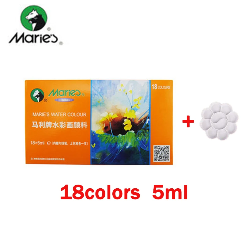 5ml-E1327-18colors Надписью «Marie» акварельные краски в наборе 12/18/24/36 Цвета косметика парфюмерия диспенсер 5 мл/12 мл трубка Прозрачная Тонкая безопасные нетоксичные воды Краски ing пигменты для детей - Цвет: 5ml-E1327-18colors