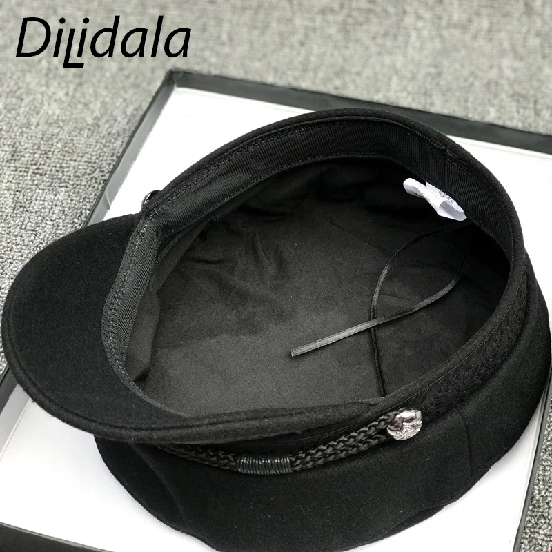 Dilidala осенняя и зимняя шапка бини для женщин шерстяные береты японский плоский