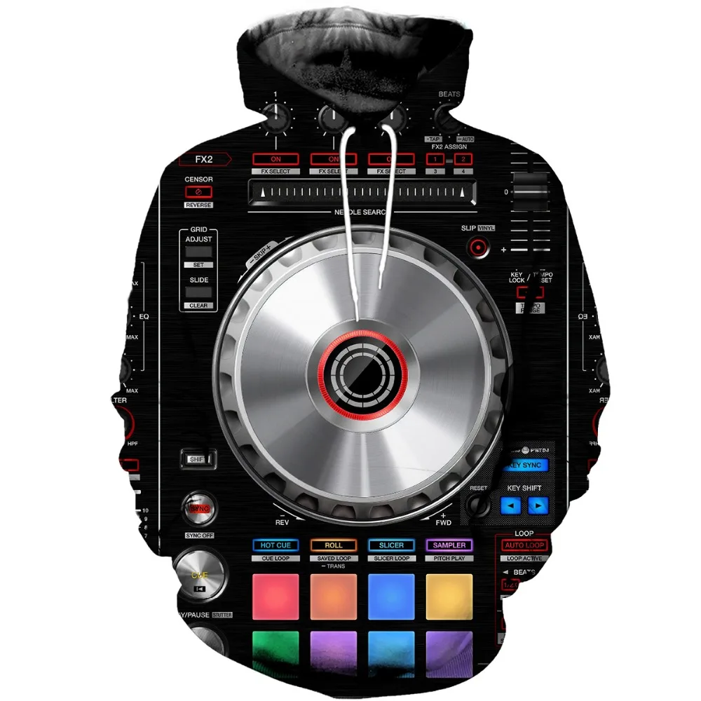 XS 7XL новые модные толстовки с 3D принтом Pioneer DJ Audio Controller толстовка в стиле хип хоп