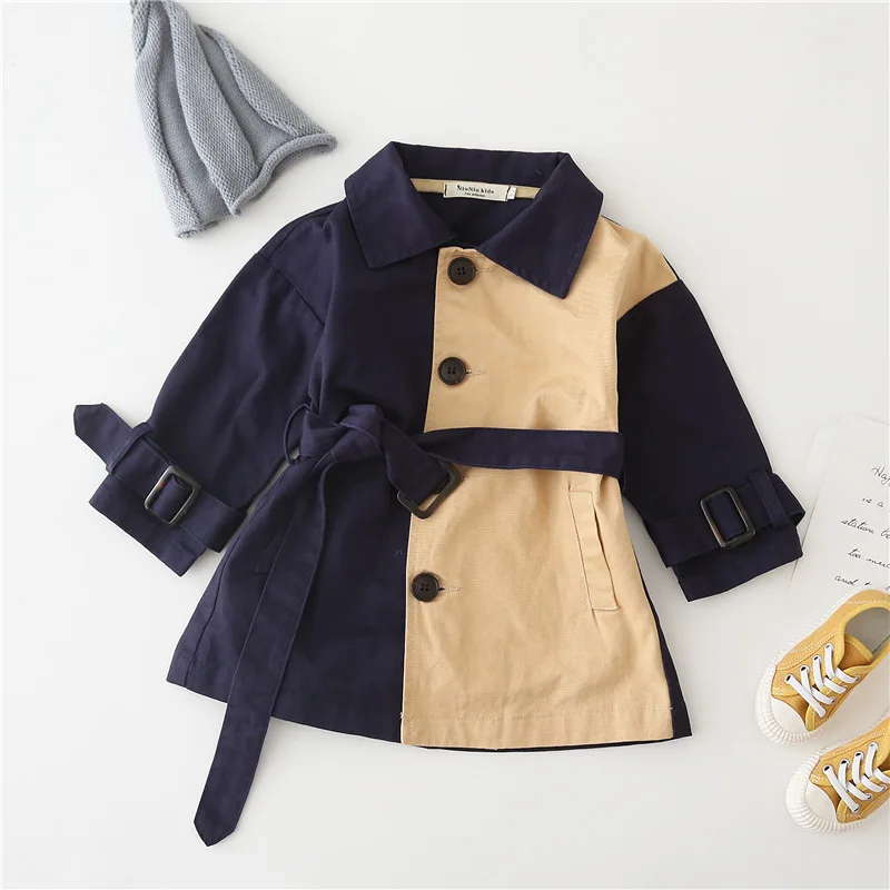 2019 Новое Осеннее Детское пальто для девочек длинная куртка с секциями