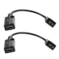 2pcs 5 pin micro usb male to mini usb female connector converter adapter cables