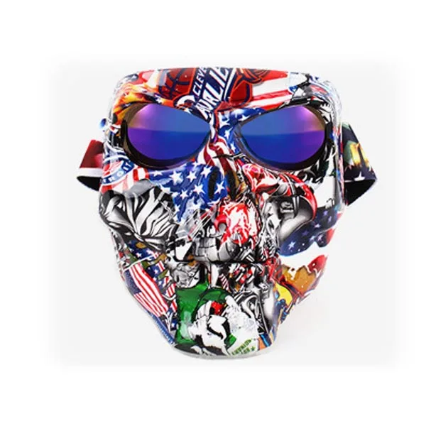 Маска для мотоцикла с монстрами очки подходят открытым лицом Ретро стиль шлемы