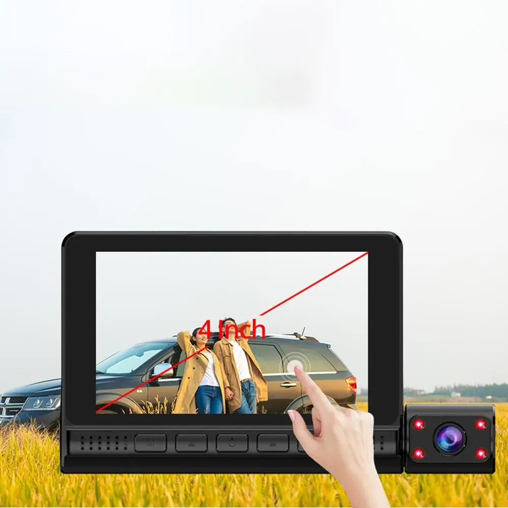 

Car Driving Recorder 909 Touch 3 Lens IPS Screen Auto Video Recorder Dash Cam Auto DVR Camera Monitor