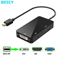 bkscy mini dp male to hdmi compatible dvi vga female adapter mini display port converter cable for macbook air pro mini dp cable