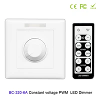 dc12v 48v 6a knob style led dimmer constant voltage pwm output signal with wireless ir remote led controller set for led strip