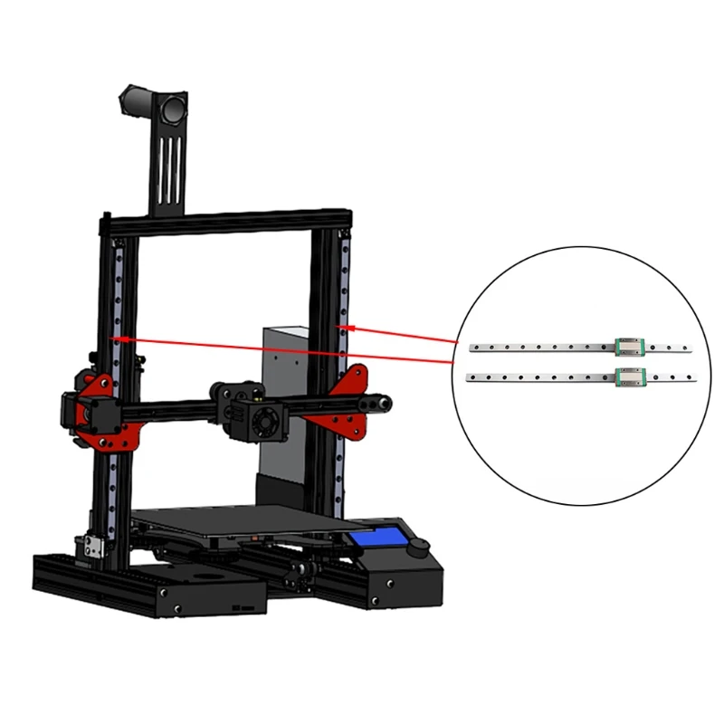 

1 Set Dual Z Axis MGN12H Linear Rails Kit for Creality CR-10/CR/10S 3D Printer Parts Accessories HX6A