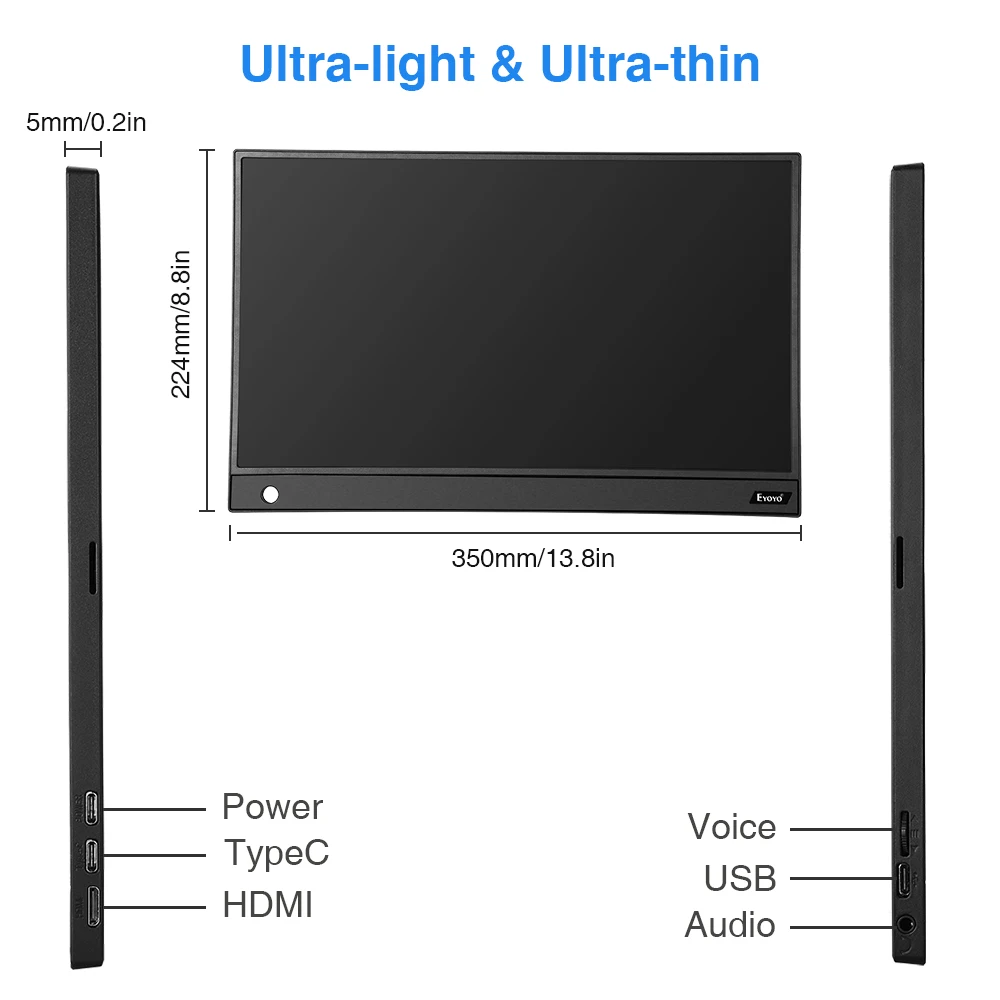 Eyoyo EM15D Портативный 15 6 ЖК дисплей Тип USB C Hdmi монитор ips 1080p HD для PS4 ноутбук телефон